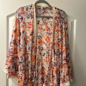 Cato Multicolor Floral Kimono